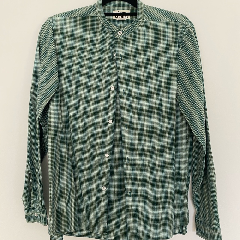 NEW Acne Studios Pine Ombré Mandarin Collar Shirt